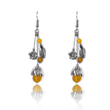 Gu Shu Qian Teng Ethnic Style Yellow Agate Earrings – Stylish Gifts — 3