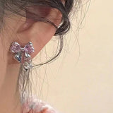 Women's Diamond Bow Zircon Stud Earrings – Gifts for Her — 4