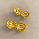 Copper Plating 18K Real Gold Egg Shell Earrings – Practical Gifts — 11