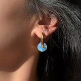 Double-Layer Gold-plated Colored Stone Earrings – Gifts for Her — 13