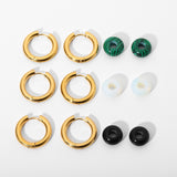 Double-Layer Gold-plated Colored Stone Earrings – Gifts for Her — 9