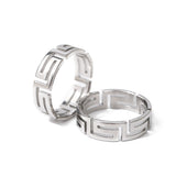 Simple Men's Great Wall Pattern Ring Stainless Steel – Gifts for Him — 11