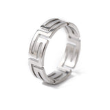 Simple Men's Great Wall Pattern Ring Stainless Steel – Gifts for Him — 7