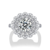 S925 Silver Moissanite Ring Flowers Female New Trendy – Gifts for Her — 8