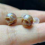 Pearl Carved Pearl Skull Stud Earrings – Useful Gifts — 6