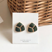 Geometric color drop oil stitching earrings – Stylish Gifts — 3