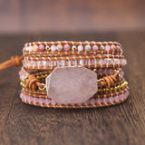 Natural Pink Spar Bracelet Beaded Natural Stone – Jewelry Gift Ideas — 3