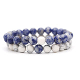 Turquoise Natural Stone Yoga Couple Set Bracelet – Jewelry Gift Ideas — 8
