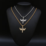 Zircon - Encrusted Angel Wing Cross Pendant – Jewelry Gift Ideas — 5