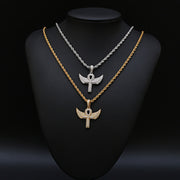 Zircon - Encrusted Angel Wing Cross Pendant – Jewelry Gift Ideas — 5