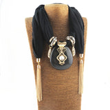 Round Chain Fringe Pendant Scarf Shawl Scarf – Jewelry Gift Ideas — 5