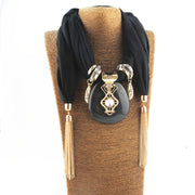 Round Chain Fringe Pendant Scarf Shawl Scarf – Jewelry Gift Ideas — 5