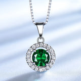 Emerald 925 Sterling Silver Round Earrings Pendants – Birthday Gifts — 3
