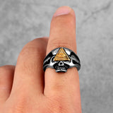 Masonic Skull Triangle Titanium Steel Ring – Holiday Gift Ideas — 2