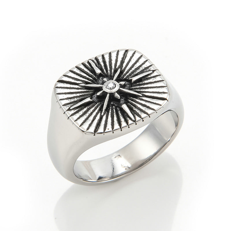 Compass titanium steel ring – Gift Ideas — 1