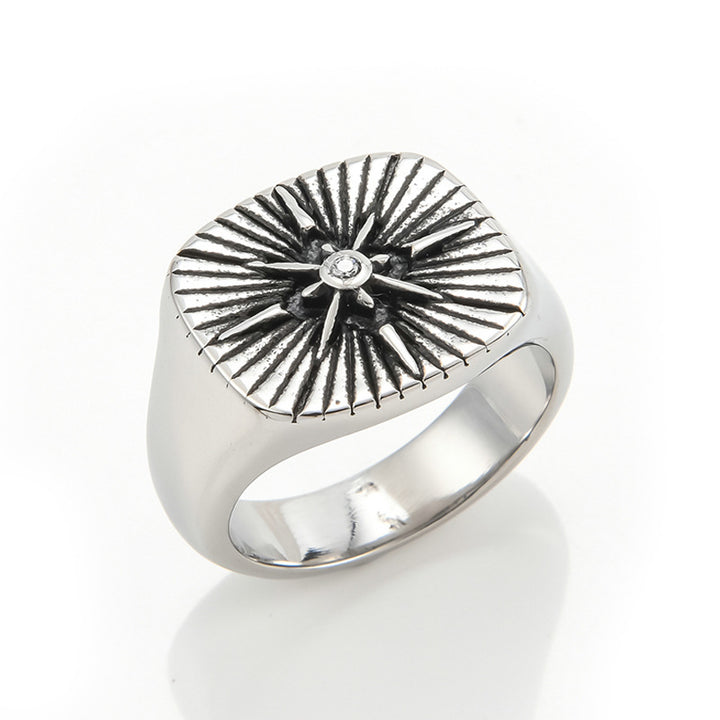 Compass titanium steel ring – Gift Ideas — 1