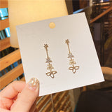 Silver Needle Zircon Wild Tassel Flower Earrings – Everyday Gifts — 1