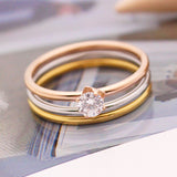 Women's Titanium Steel Multi-Layer Three-Colored Ring – Gifts for Her — 4