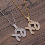 Copper XO Pendant Copper Inlaid Zircon Necklace – Jewelry Gift Ideas — 1