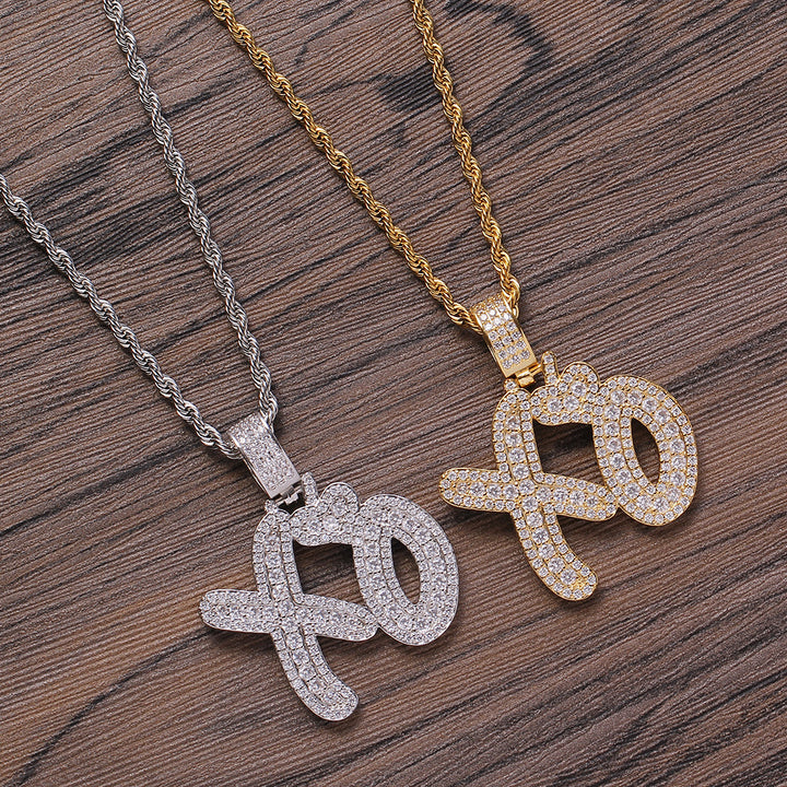 Copper XO Pendant Copper Inlaid Zircon Necklace – Jewelry Gift Ideas — 1