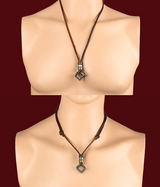 Fashion new metal double ring cowhide necklace – Stylish Gifts — 11