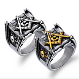 Masonic rings for men gold sun moon making Punk – Gifts for Him — 2