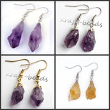 Natural Crystal Unshaped Rough Stone Earrings – Small Gift Ideas — 2