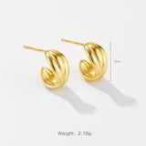 Korean Style Niche Design Earrings C- Ring Irregular – Stylish Gifts — 5