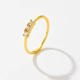 925 Silver 18K Gold Inlaid Ring Female – Gifts for Her — 7