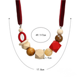 Geometrical wooden beads pendant – Jewelry Gift Ideas — 4