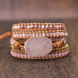 Natural Pink Spar Bracelet Beaded Natural Stone – Jewelry Gift Ideas — 2
