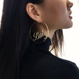 Exaggerated Temperament Circle Letter Earrings – Meaningful Gifts — 4
