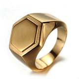 Simple Polished Hexagonal Titanium Steel Ring – Special Occasion Gifts — 4