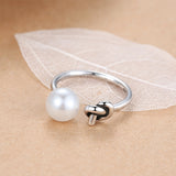 Simple Geometric Pearl Index Finger Ring – Jewelry Gift Ideas — 3