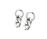 Titanium steel chain hoop earrings – Meaningful Gifts — 6