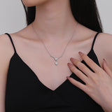 Micro Inlaid Zircon Water Drop V-shaped Necklace – Jewelry Gift Ideas — 5