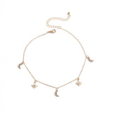 Fashion Moon Star Tassel Necklace Short Women – Jewelry Gift Ideas — 1