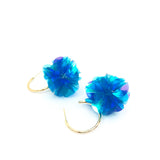 Blue Flower Ball Circled Earrings – Stylish Gifts — 2