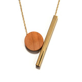 Geometric round wood necklace – Jewelry Gift Ideas — 1