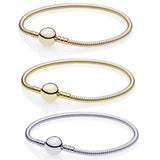Silver round snake bone bracelet – Jewelry Gift Ideas — 1