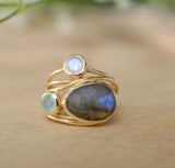 Colorful Moonstone Ring – Thoughtful Gifts — 3