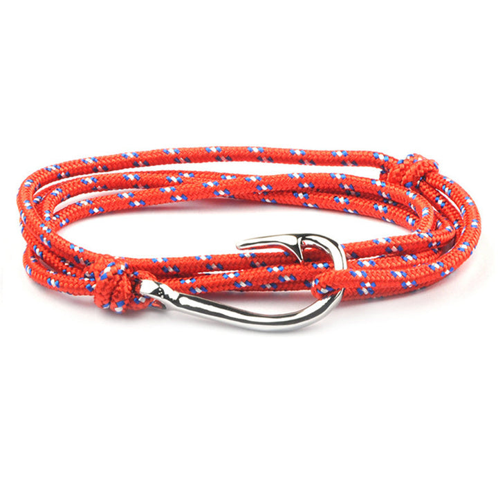 Fashion Anchor Fish Hook Bracelet Handmade Rope – Stylish Gifts — 1