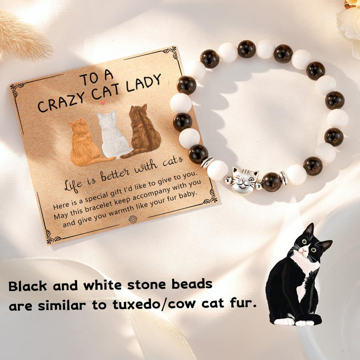 Fashion Jewelry Natural Stone Cat Bracelet Black – Jewelry Gift Ideas — 1