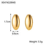 Minimalist Titanium Steel Ear Studs Triangle Oval – Stylish Gifts — 9