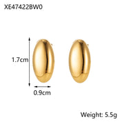 Minimalist Titanium Steel Ear Studs Triangle Oval – Stylish Gifts — 9
