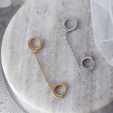 Double Pierced Conjoined Diamond Earrings Women – Gifts for Her — 6