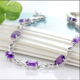 Fashion Simple Silver Plated Amethyst Bracelet – Stylish Gifts — 4