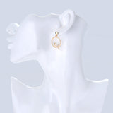 Female Small Rose Ring Circle Pendant Earrings – Jewelry Gift Ideas — 2