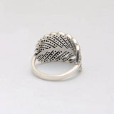 S925 Sterling Silver Inlaid Banana Leaf Ring – Holiday Gift Ideas — 2
