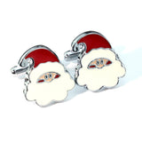 Enamel Painted Santa Claus Cufflinks French Shirt – Everyday Gifts — 3